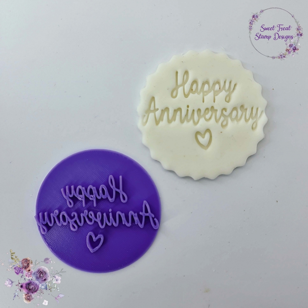 Empreinte Cupcakes et Cookies - Happy Anniversary avec coeur