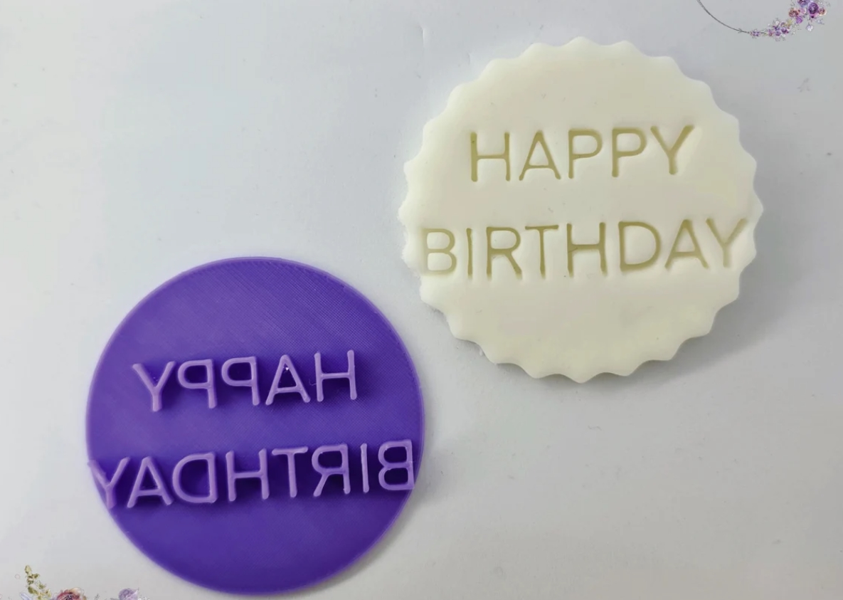Empreinte Cupcakes et Cookies - Happy Birthday - Majuscules