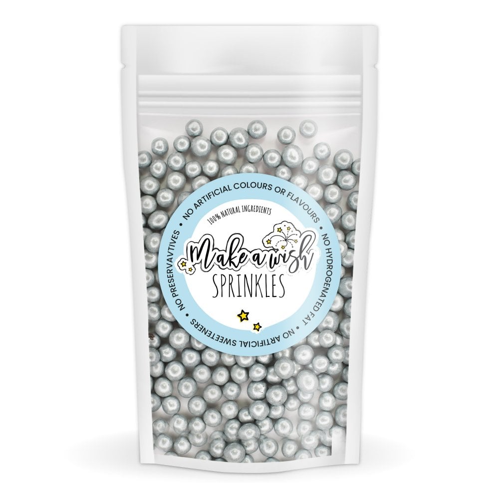 Perles en sucre 80 g - Argent 6 mm