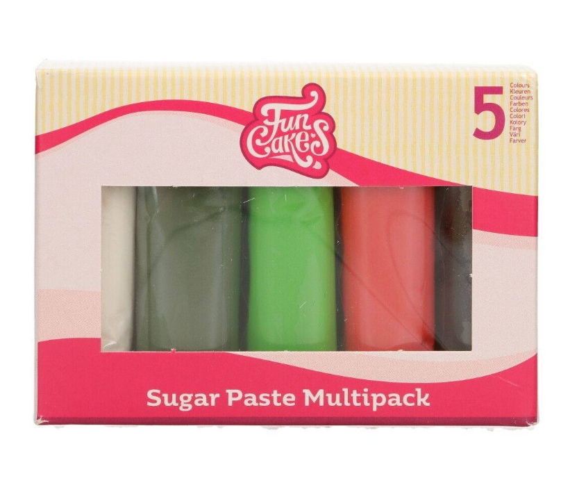 Pâte à sucre – Couleurs Noël – Lot de 5