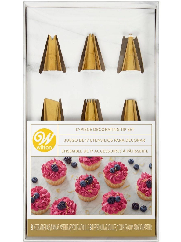 Douille pâtissière - Décoration Or - Lot de 17