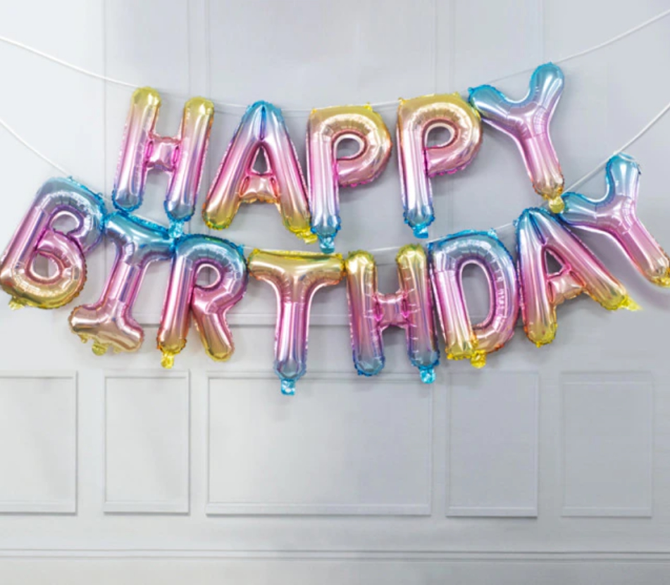 Guirlande de Ballons - Happy Birthday - Iridescent