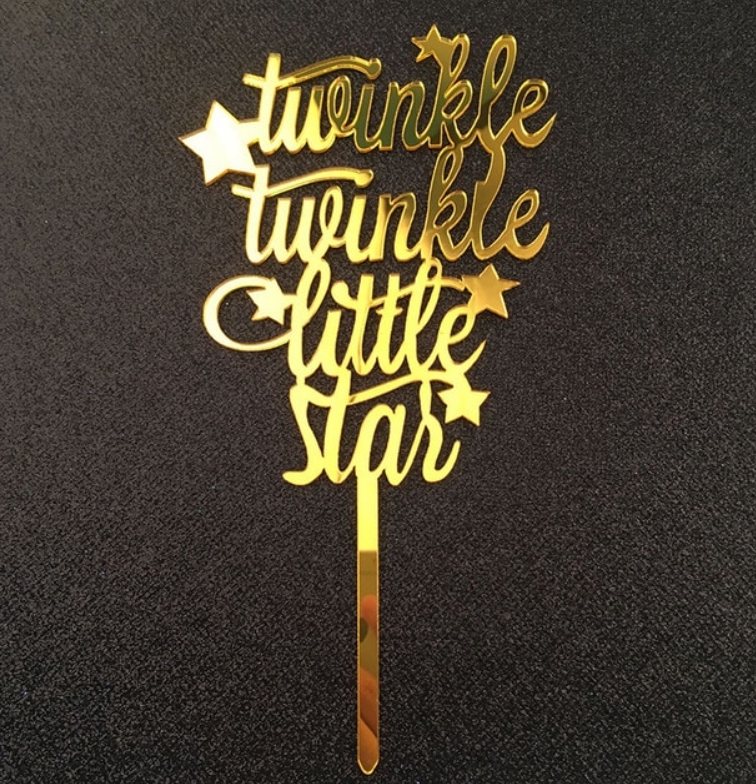 Topper en acrylique - Twinkle Little Star - Or