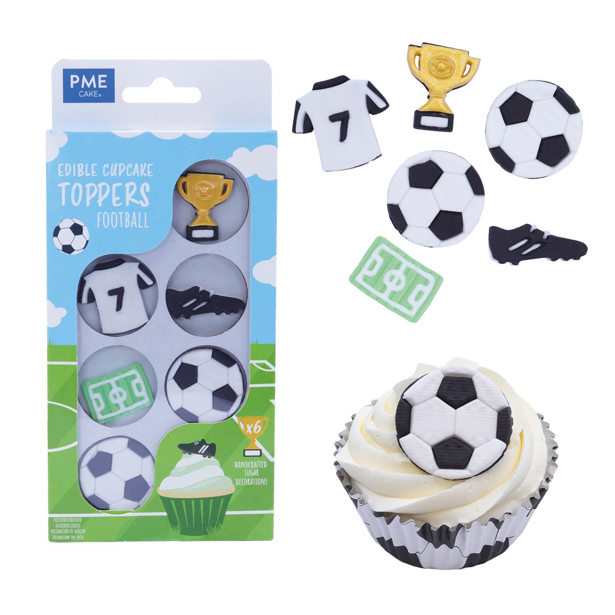 PME Toppers Cupcake Football Pcs/6