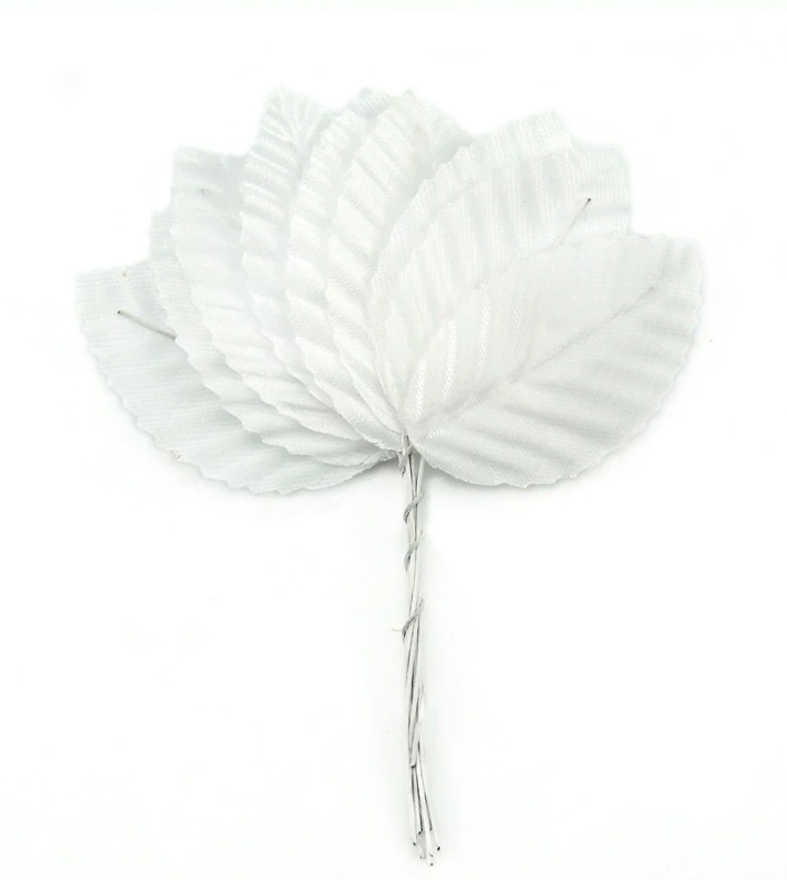 Feuilles artificielles - Blanc - Lot de 10