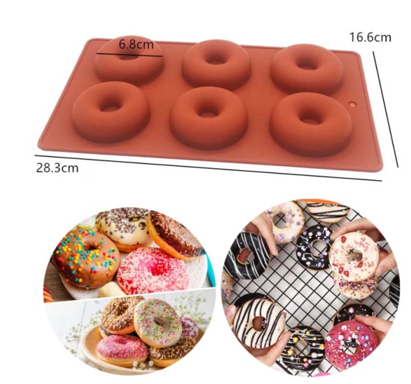 Moule de cuisson en silicone - Donut - 6 cavités