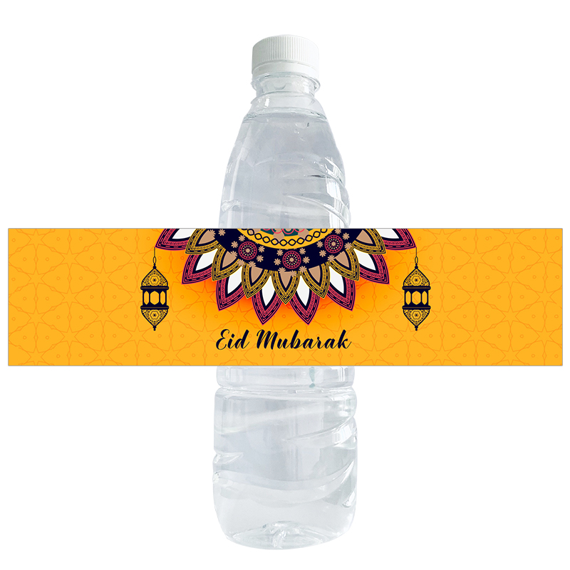 Autocollants Aïd Moubarak pour bouteille d\'eau Mosaic x 5