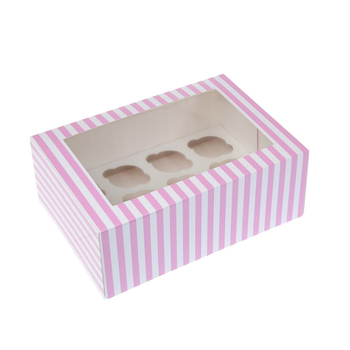 Boîte pour 12 mini cupcakes – Rose Cirque - Lot de 2