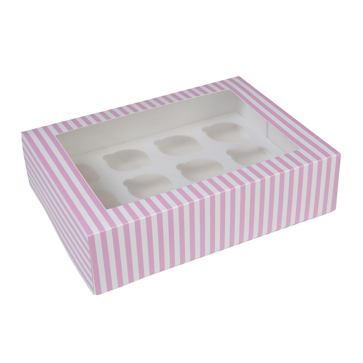 Boite pour 12 cupcakes - Rose Cirque - Lot de 2