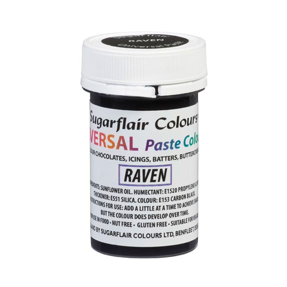 Colorant alimentaire en gel Universal 22 g - Noir Raven