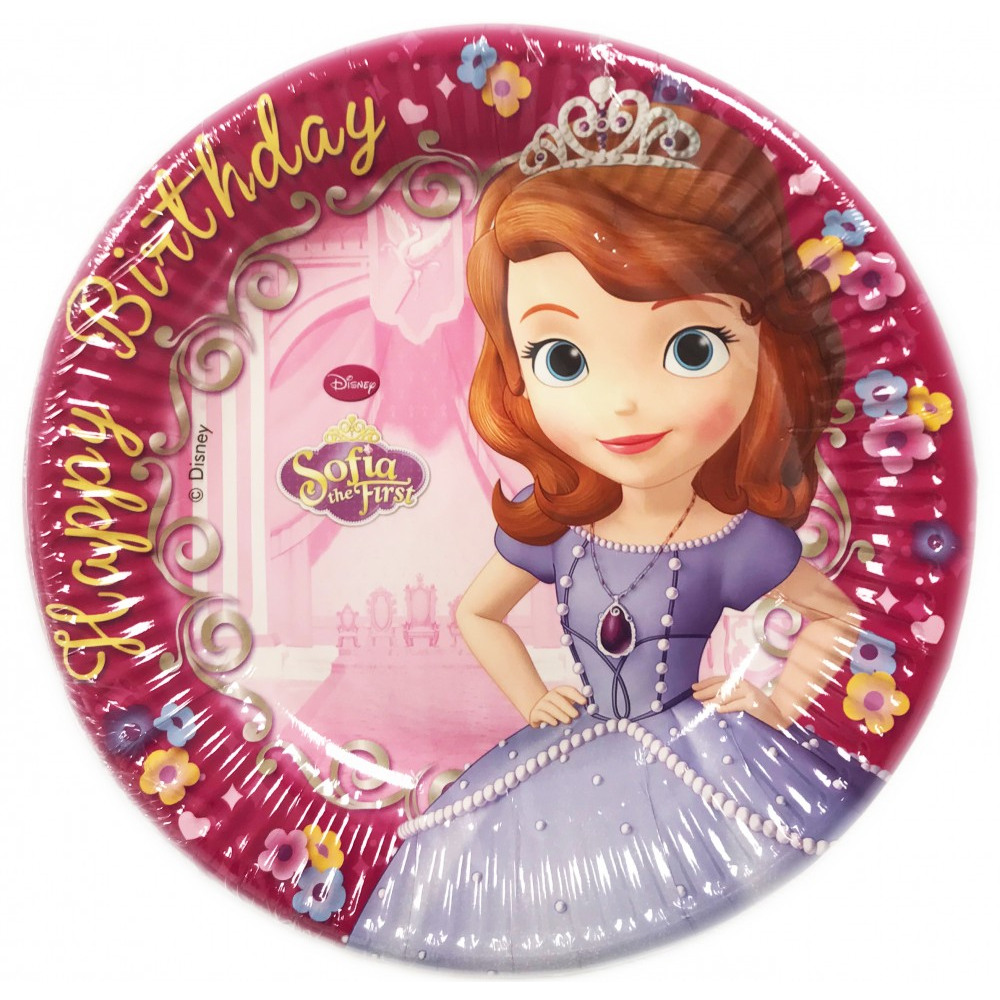 Assiettes - Princesse Sofia Happy Birthday - Lot de 8