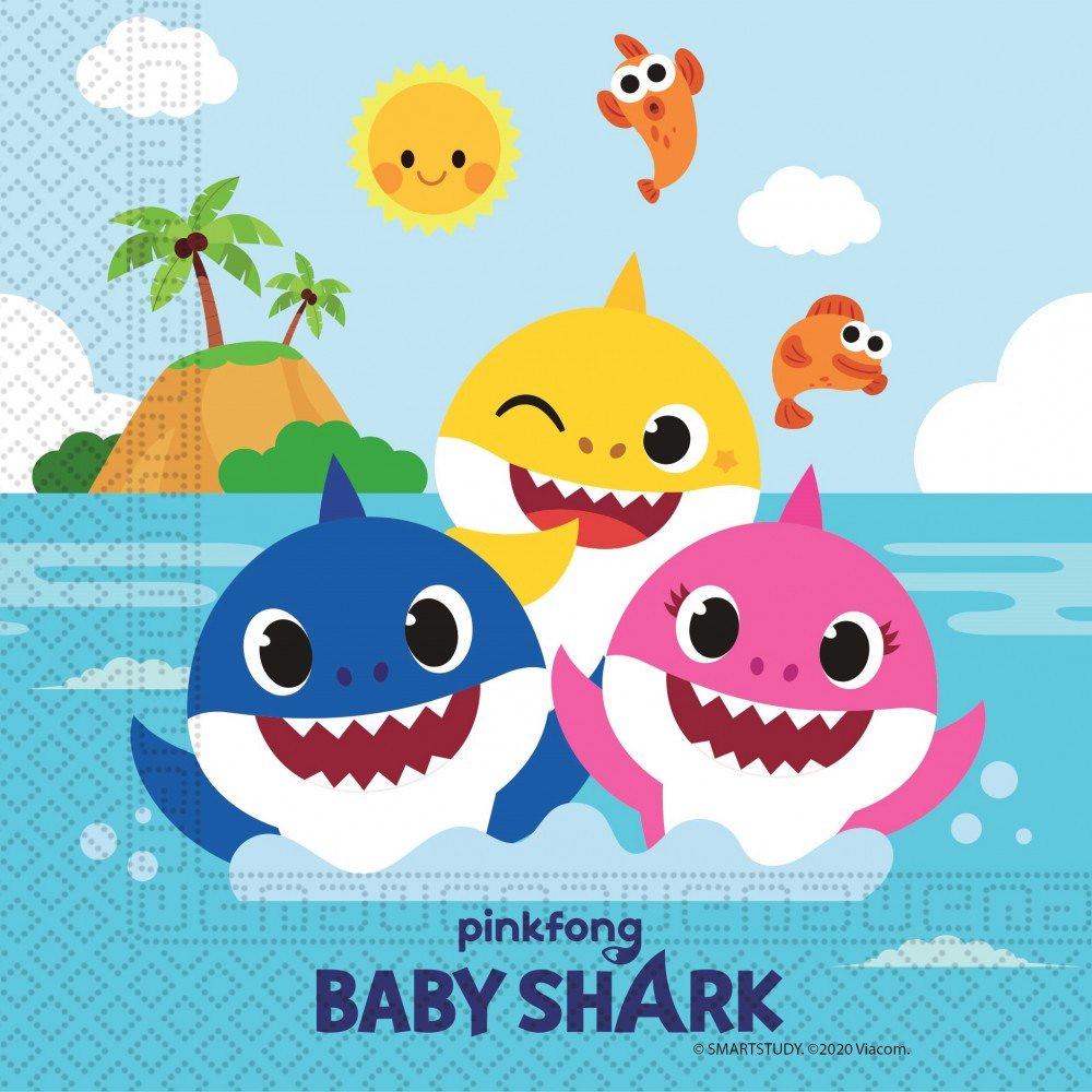 Serviettes - Baby Shark - Lot de 20