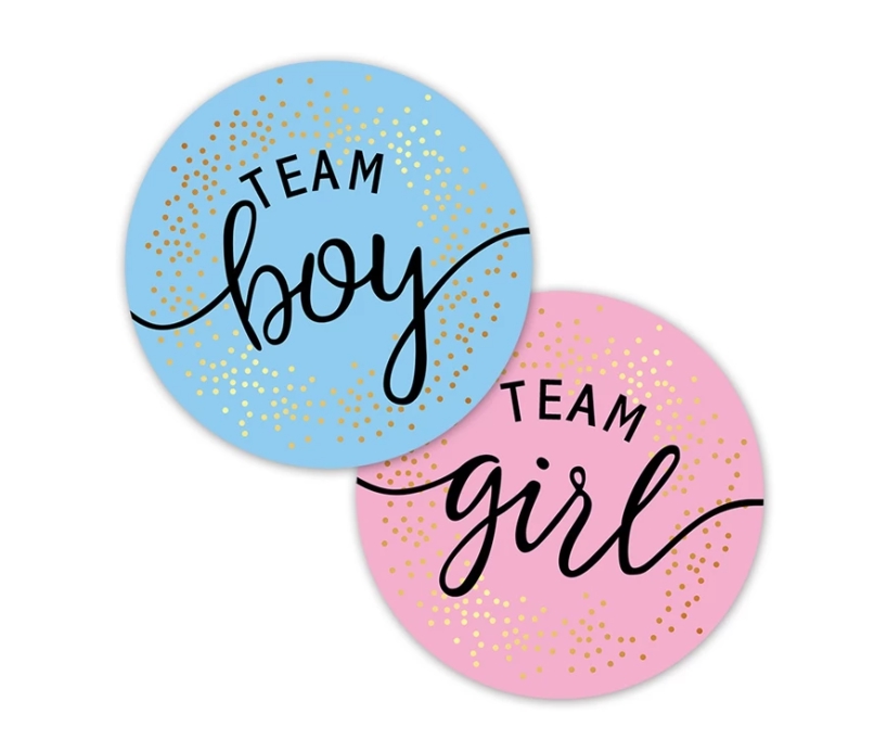 Stickers - Team Girl et Team Boy - Cercle - Lot de 12