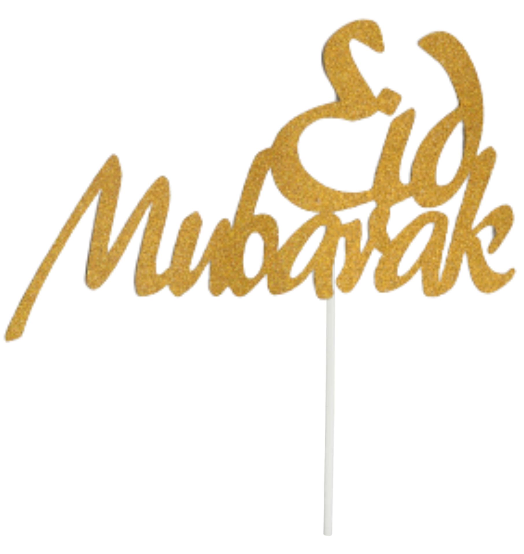 Topper - Eid Mubarak A - Or pailleté