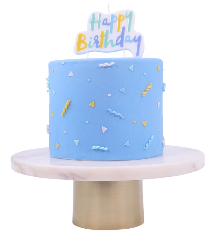 Bougies - Happy Birthday Bleu Pastel