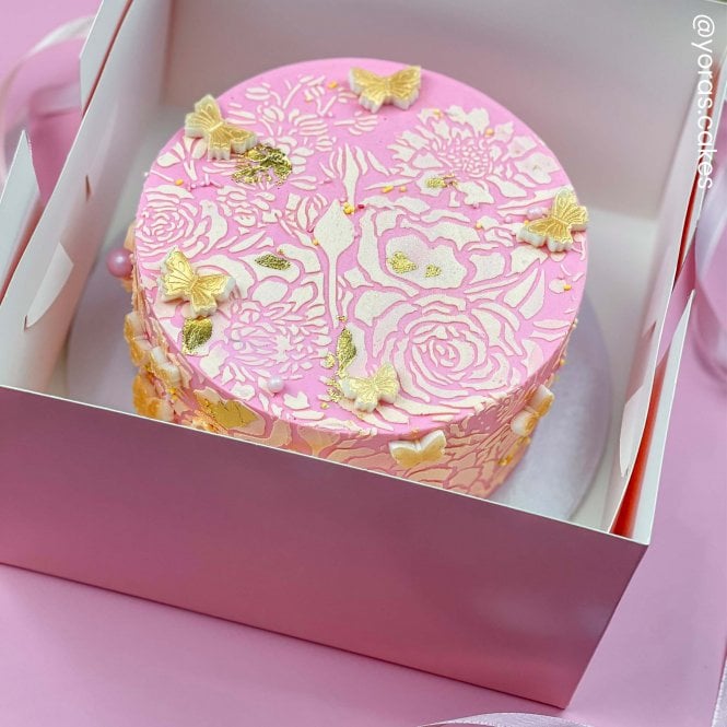Boîte à gâteaux à fenêtre - Rose - Choisir la taille