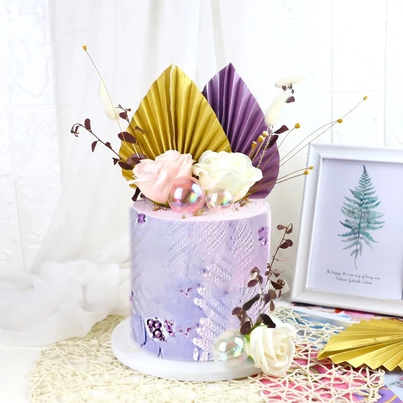 Déco de Gâteaux Palmier - Purple x 2