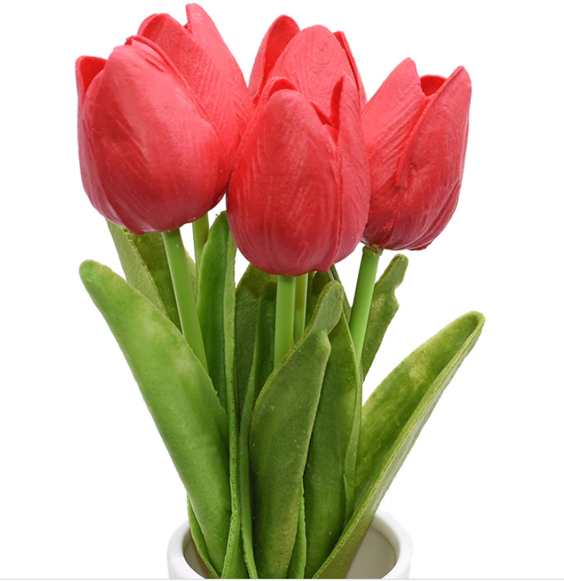 Fleur artificiel Tulip Rouge - Lot de 2