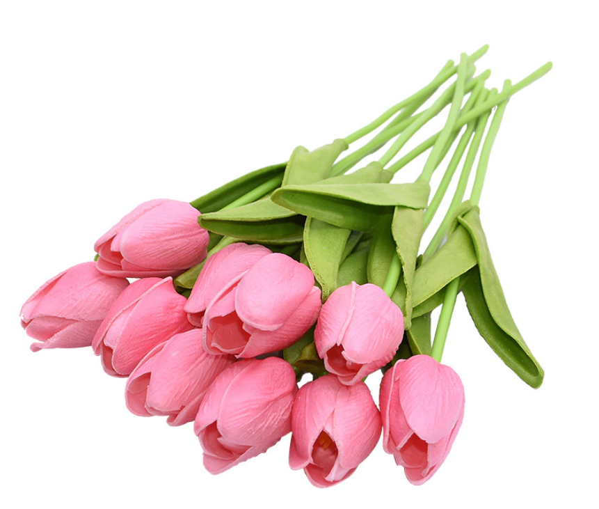 Fleur artificiel Tulip Rose - Lot de 2