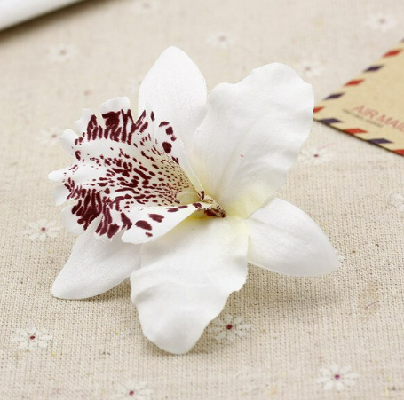 Fleur artificiel orchid Blanc 7 cm - Lot de 5