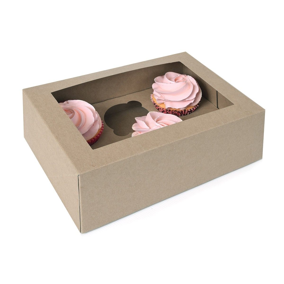 Boîte pour 6 cupcakes – Marron - Lot de 2