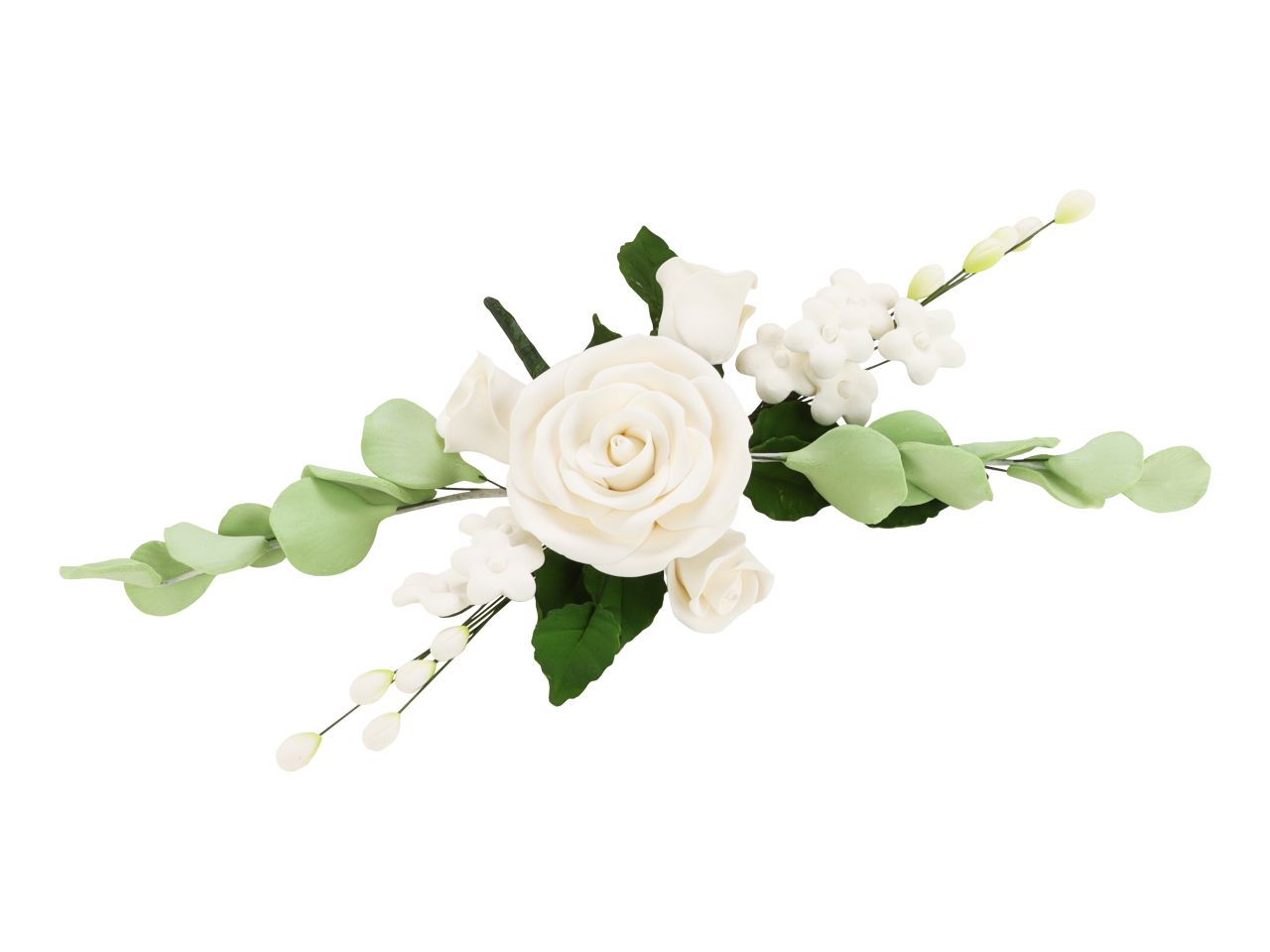 Fleur en sucre - Bouquet Rose - Blanc 25 cm