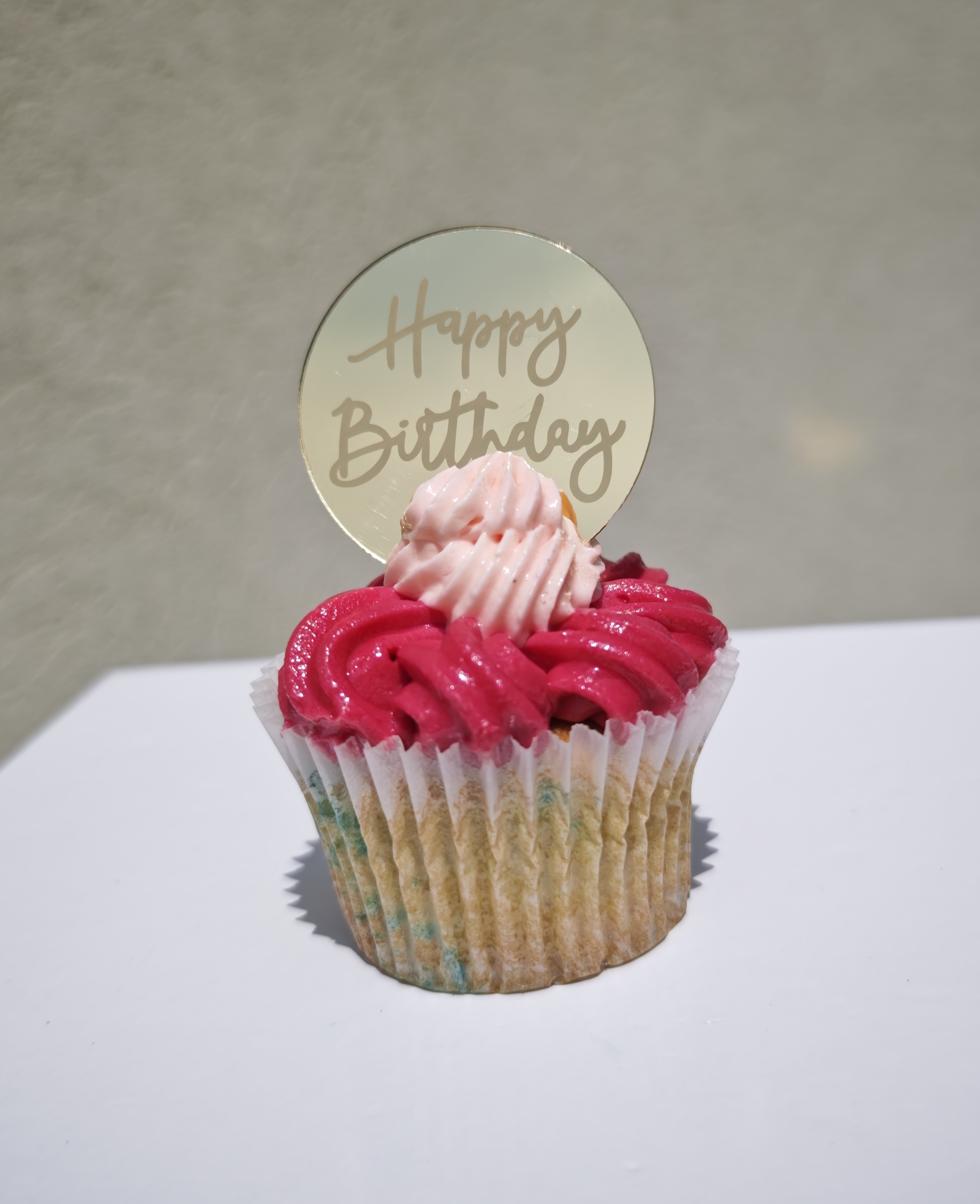 Topper en Acrylique à - Happy Birthday - Or - Lot de 5