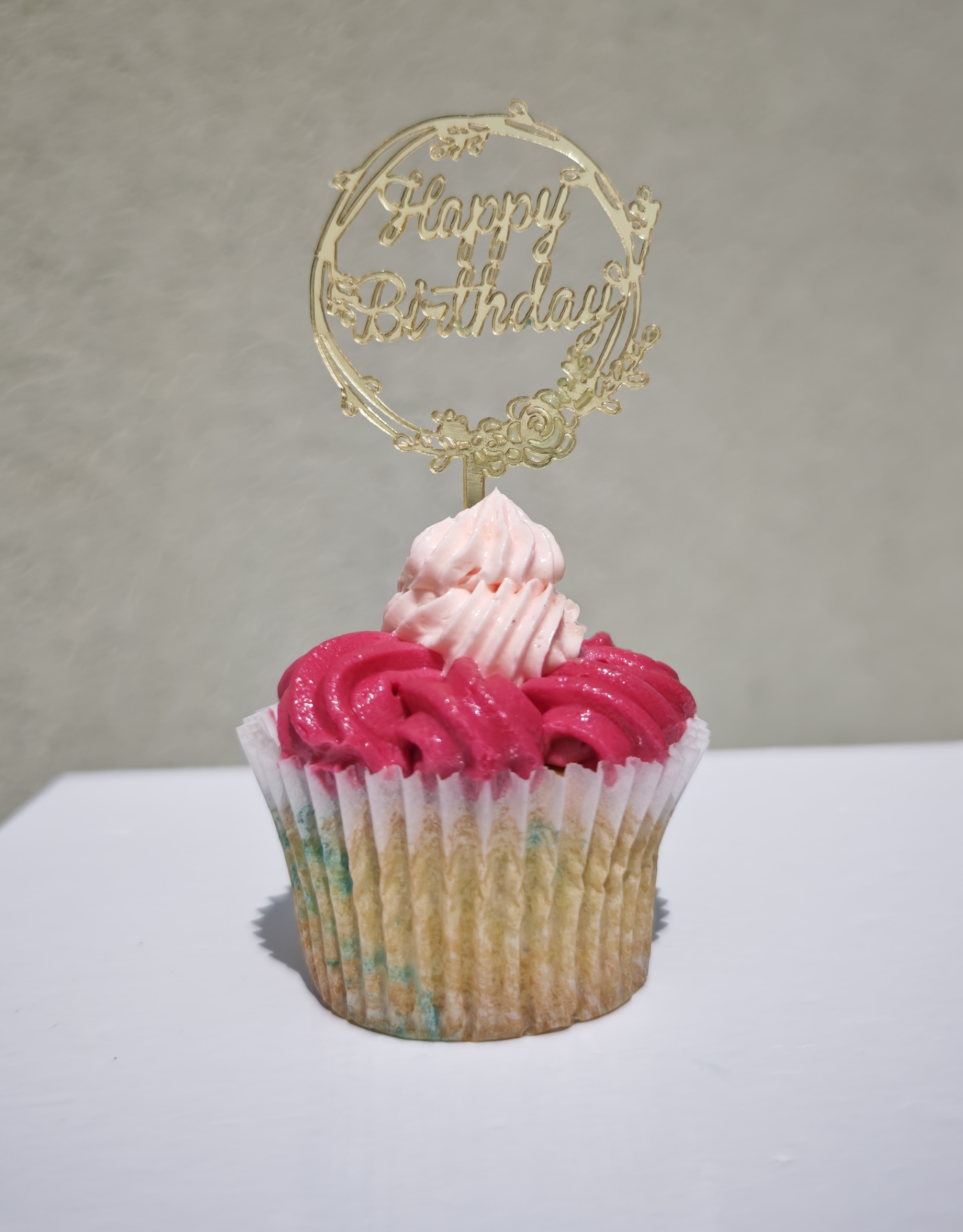 Topper en Acrylique à pic - Happy Birthday - Or - Lot de 5