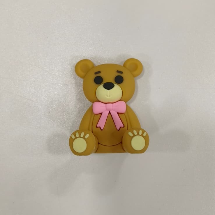 Figurine - Ourson assis - Rose