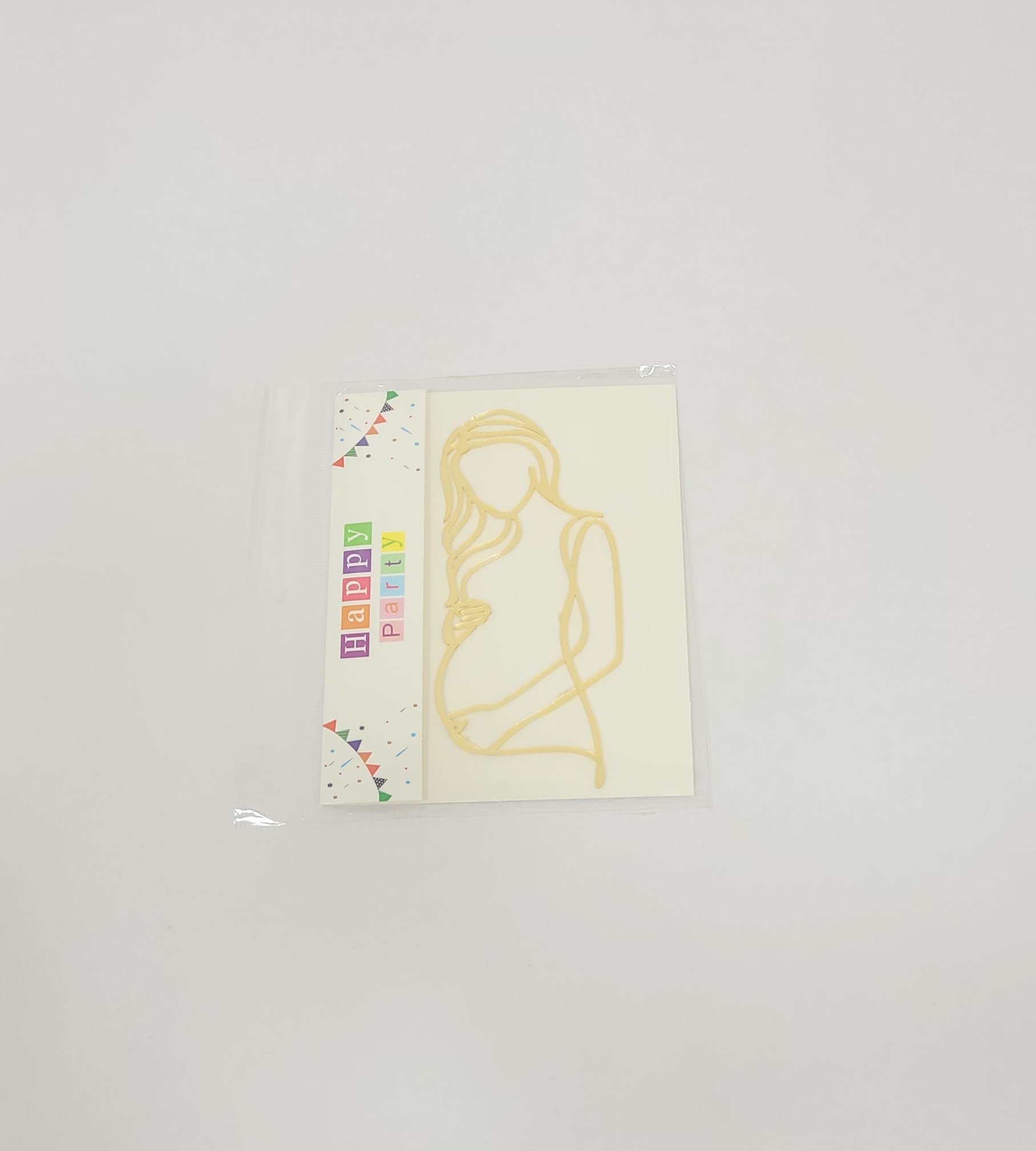Topper en Acrylique - Femme enceinte - Or