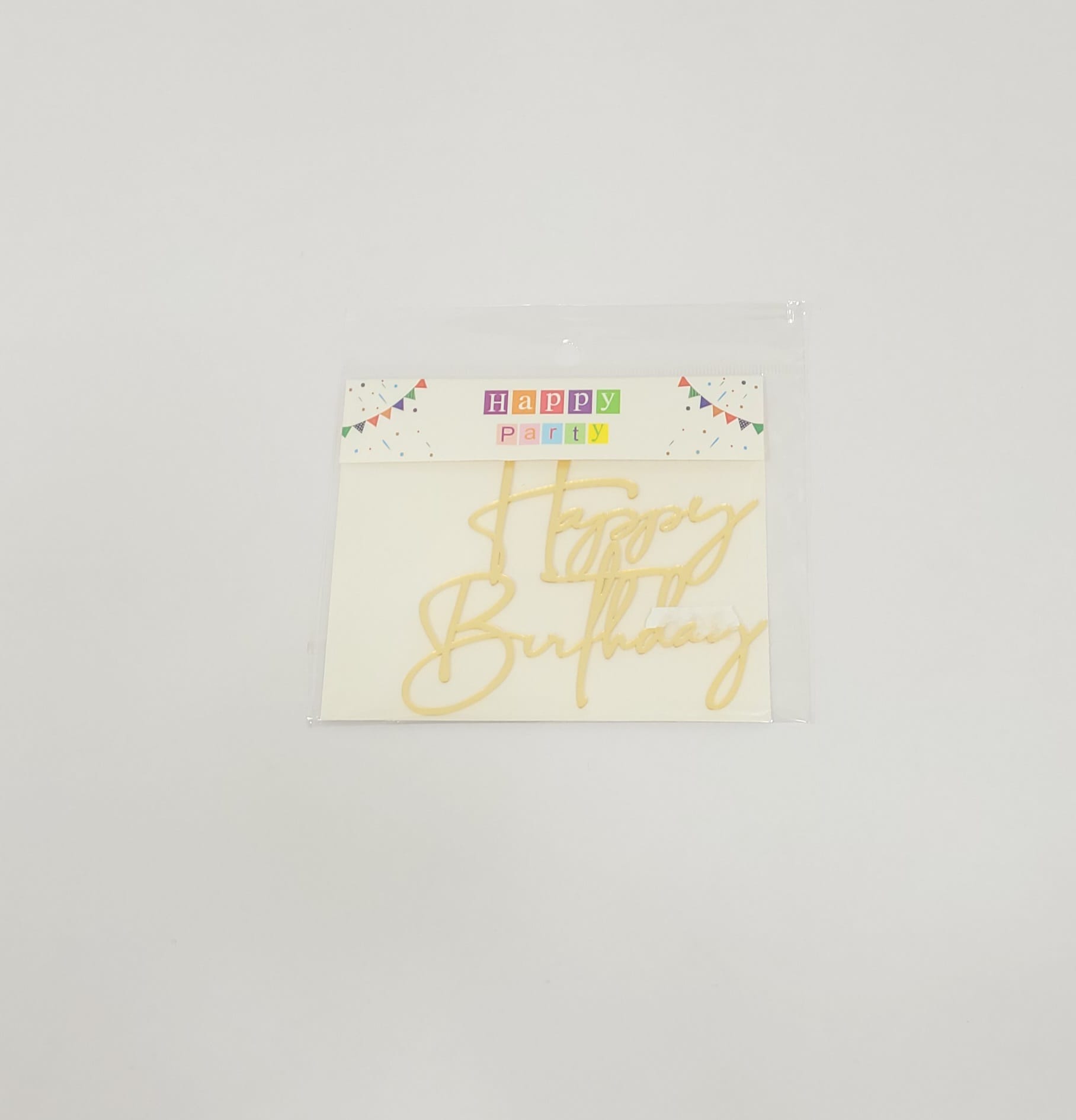 Face Topper en acrylique - Happy birthday Manuscrit