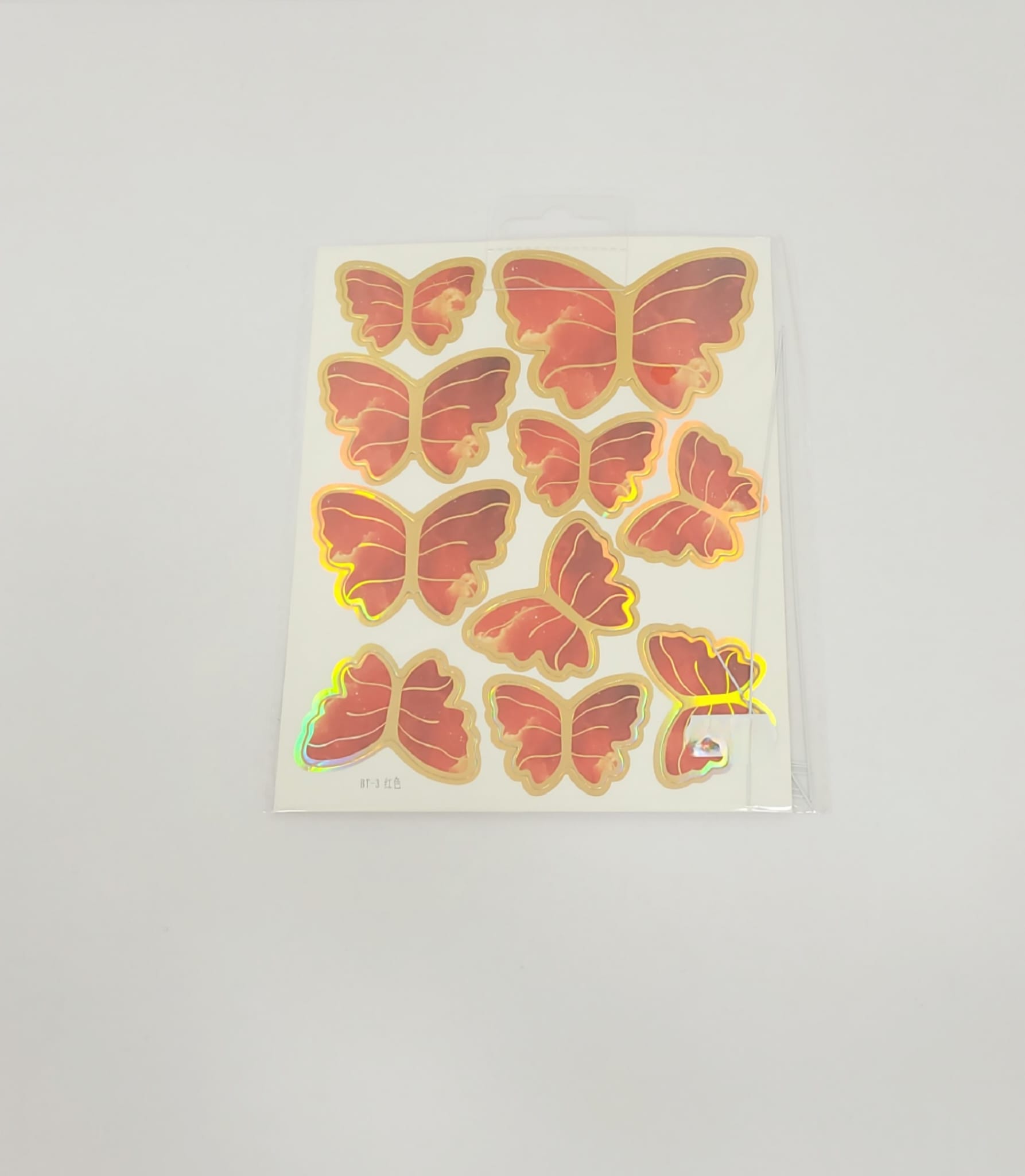 Toppers alimentaire - Papillons - Rouge Lot de 10