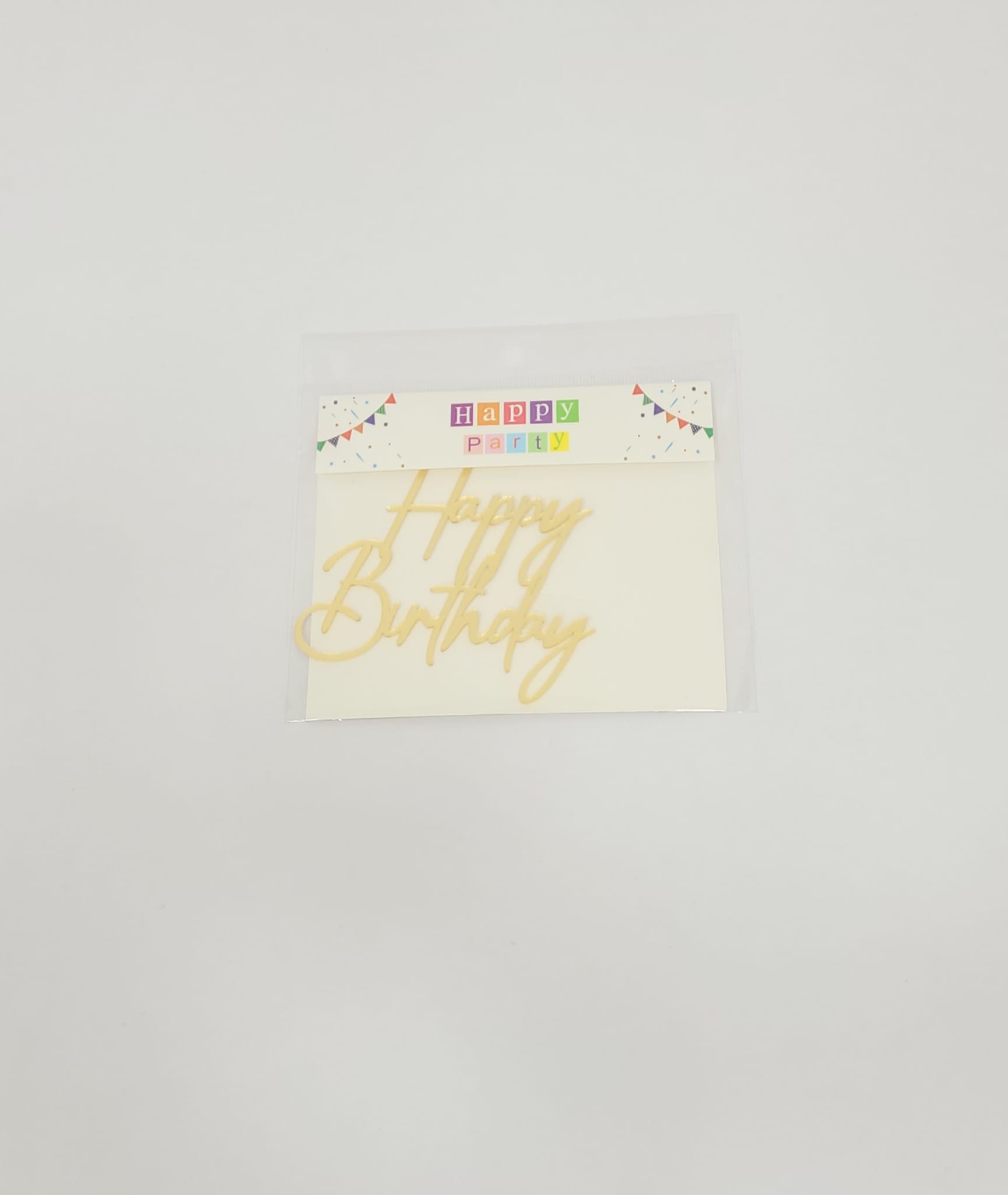 Face Topper en acrylique - Happy birthday Script