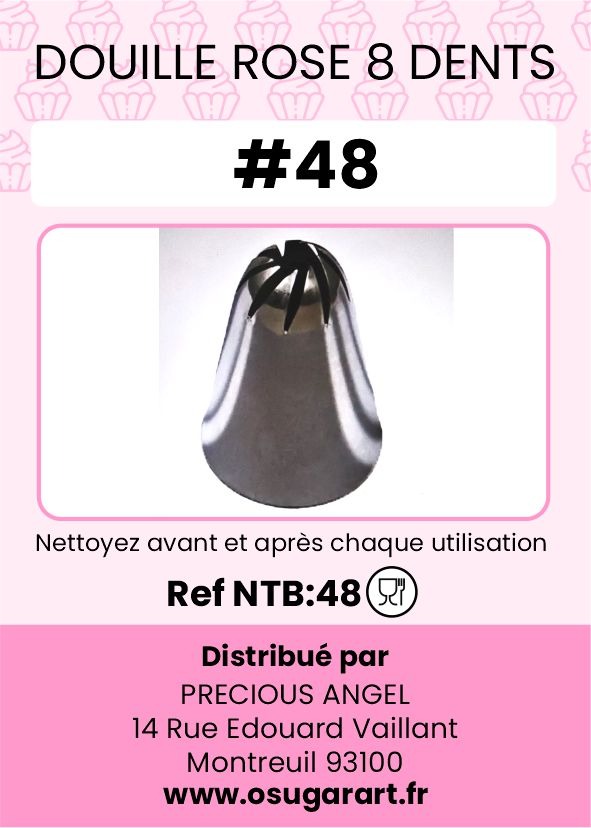 Douille pâtissière T - rose 48
