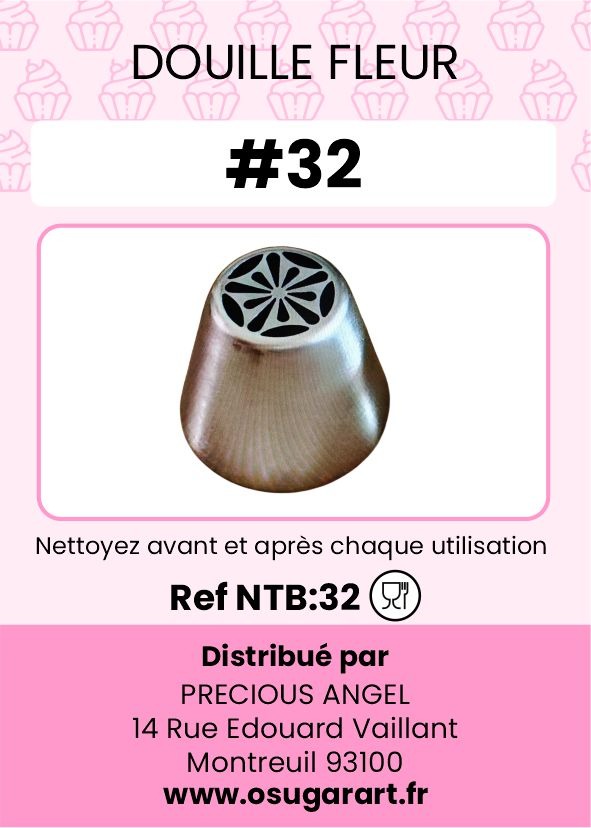 Douille pâtissière T - fleur 32