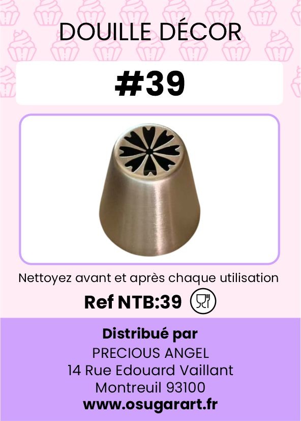 Douille pâtissière T - fleur 39