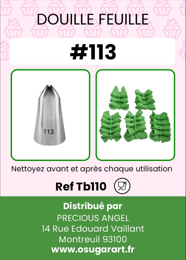 Douille pâtissière T - feuille 113