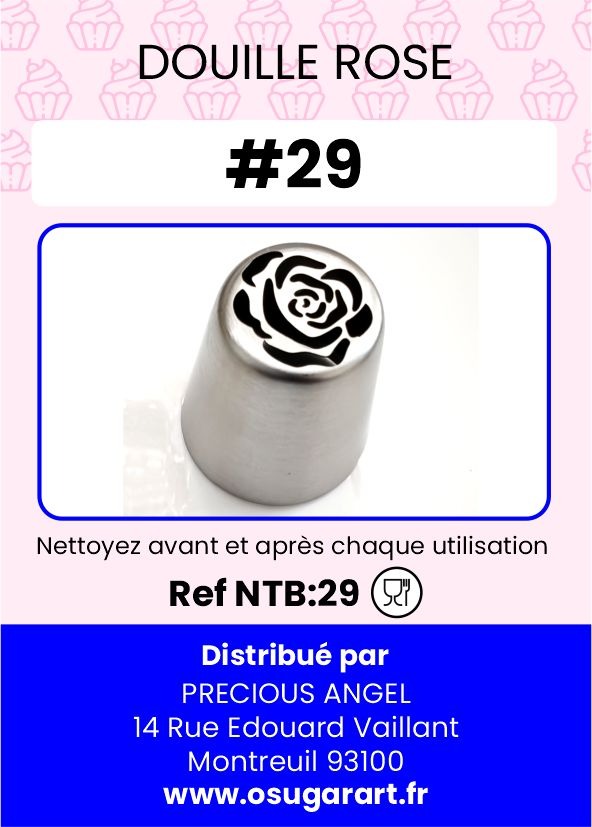 Douille pâtissière T - rose 29