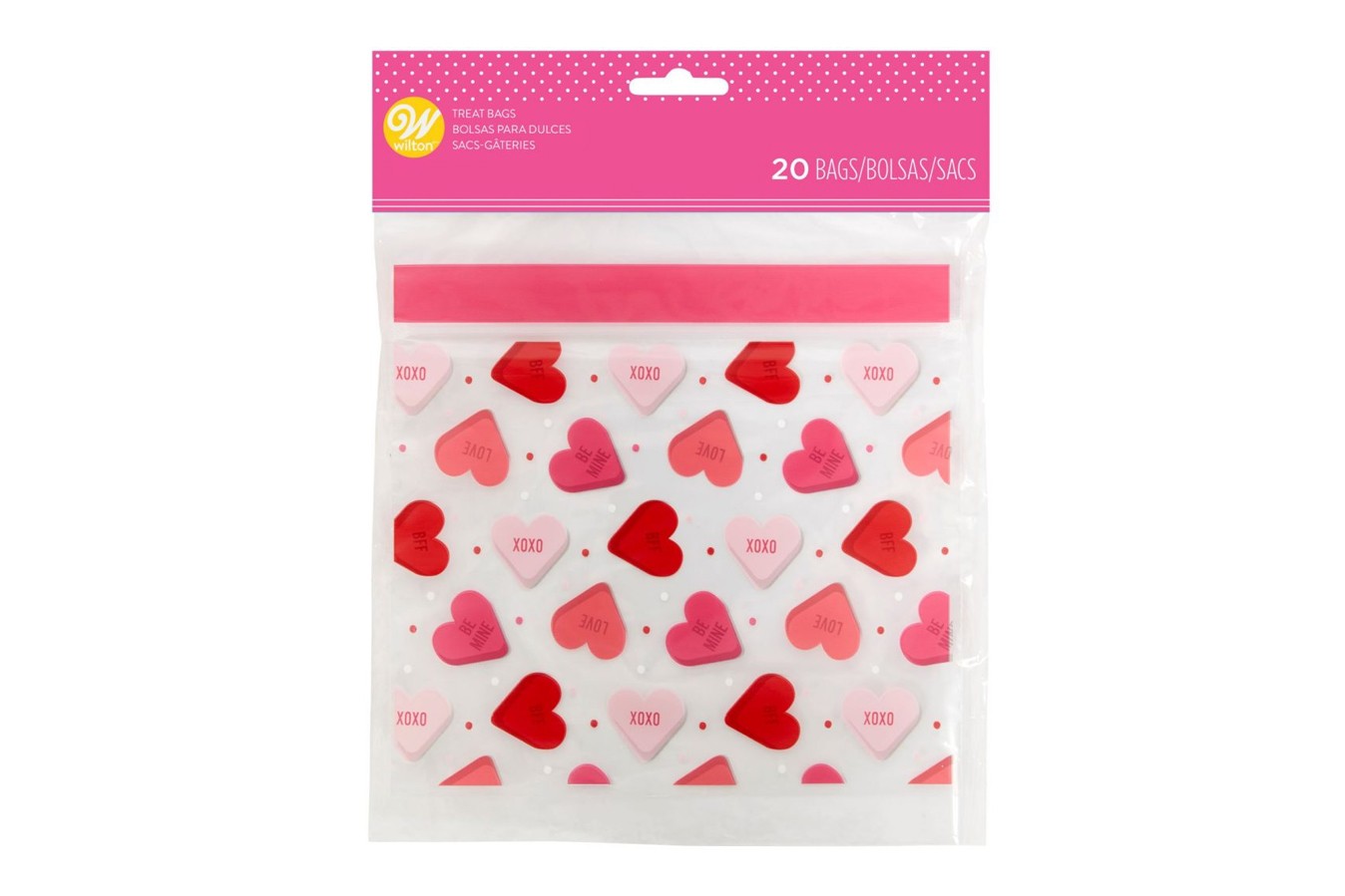 sachet petits coeurs rouge rose blanc