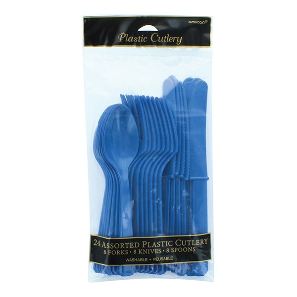 Couverts-Lot-de-24-Bleu