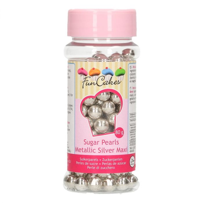Perles en sucre 80 g – Argent Maxi