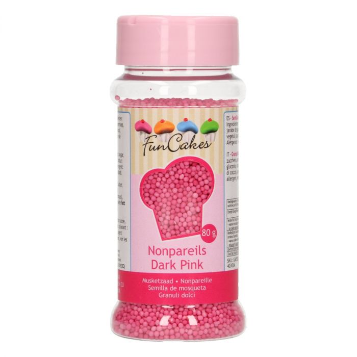 Mini perles en sucre 80 g - Rose foncé