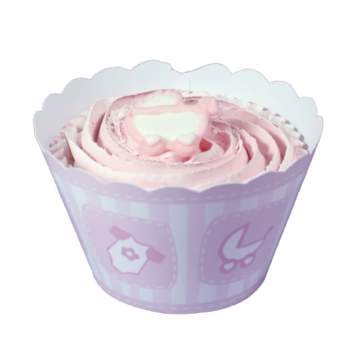 Contours à cupcake - Bébé Rose - Lot de 12