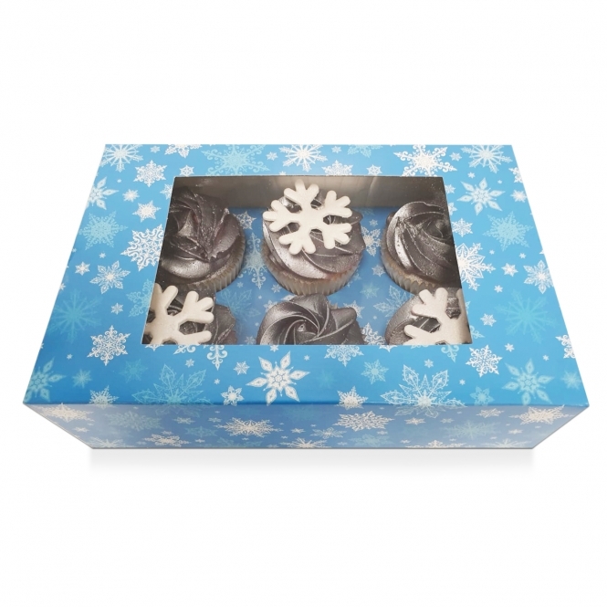 Boîte pour 6 cupcakes – Flocon de neige