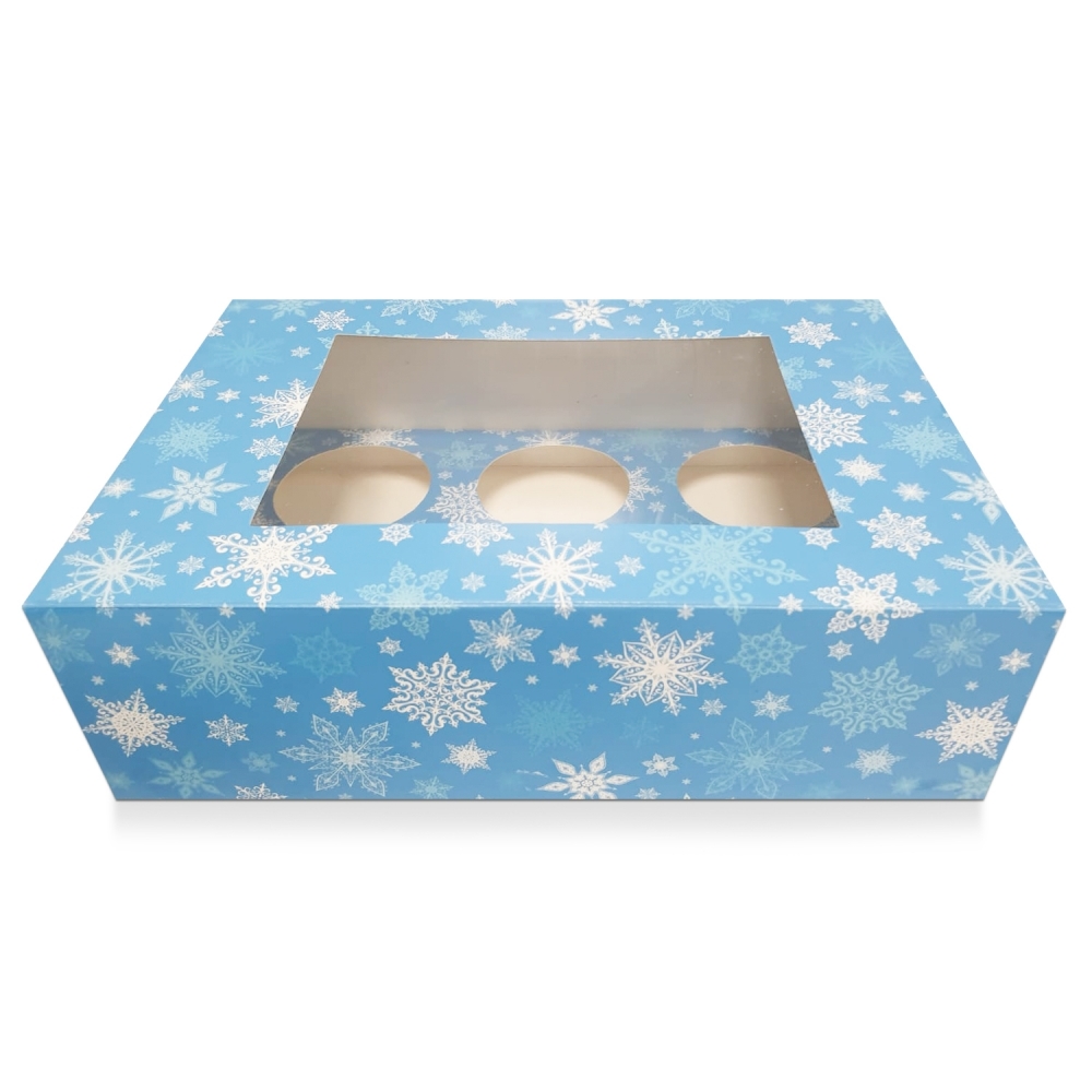Boîte pour 6 cupcakes – Flocon de neige