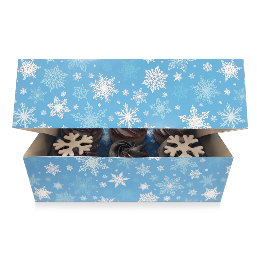 Boîte pour 6 cupcakes – Flocon de neige
