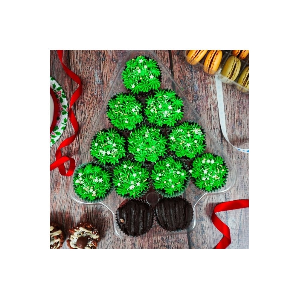 Boîte pour 12 mini cupcakes – Sapin de Noel