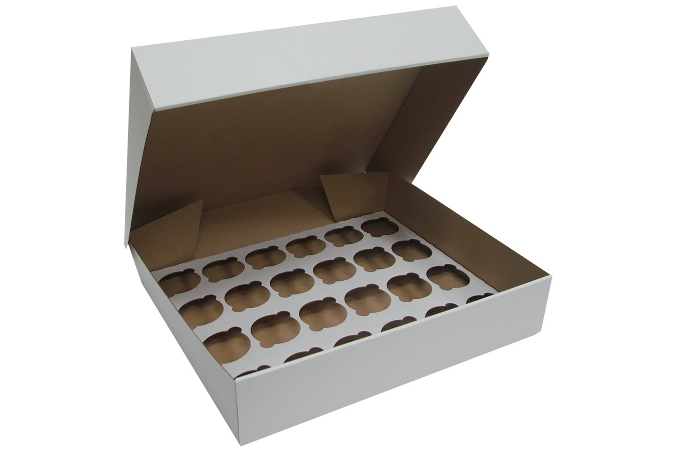 Boîte pour 24 cupcakes Solide – Blanc