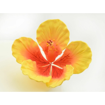 Fleur en sucre - Hibiscus 11 cm - Jaune