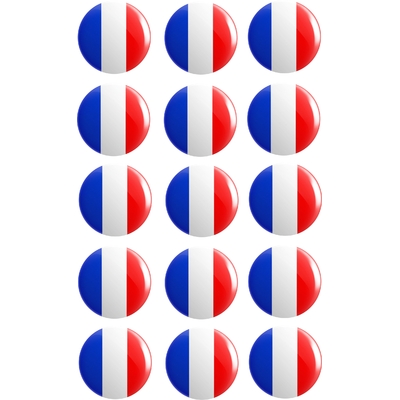 Disque en sucre cupcakes drapeau Français x 15